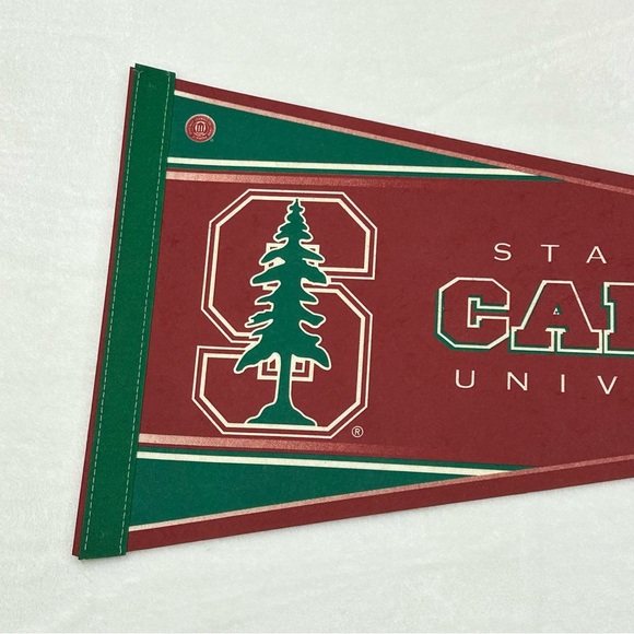 Vintage 90s Stanford University Cardinal NCAA WinCraft Felt Pennant Banner Flag - Picture 2 of 6